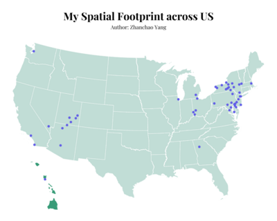 My Spatial Footprint Across US by Zhanchao Yang