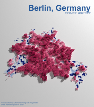 Berlin 3D Population Density Map by Zhanchao Yang
