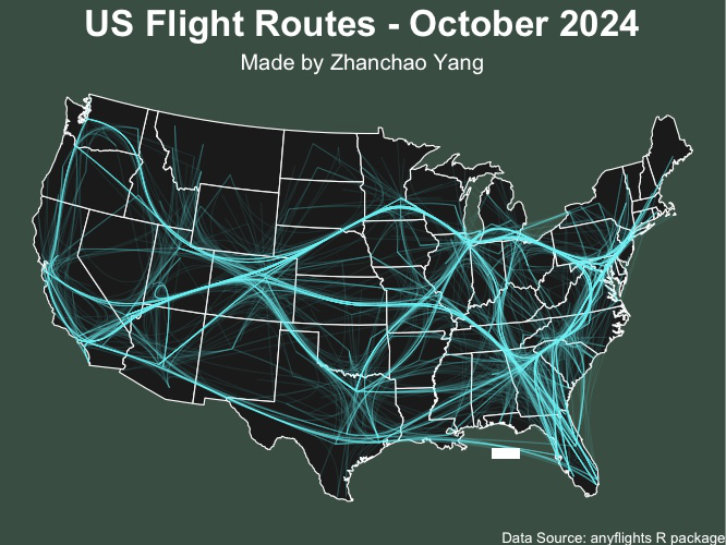 Day 10 US Flight Routes Map