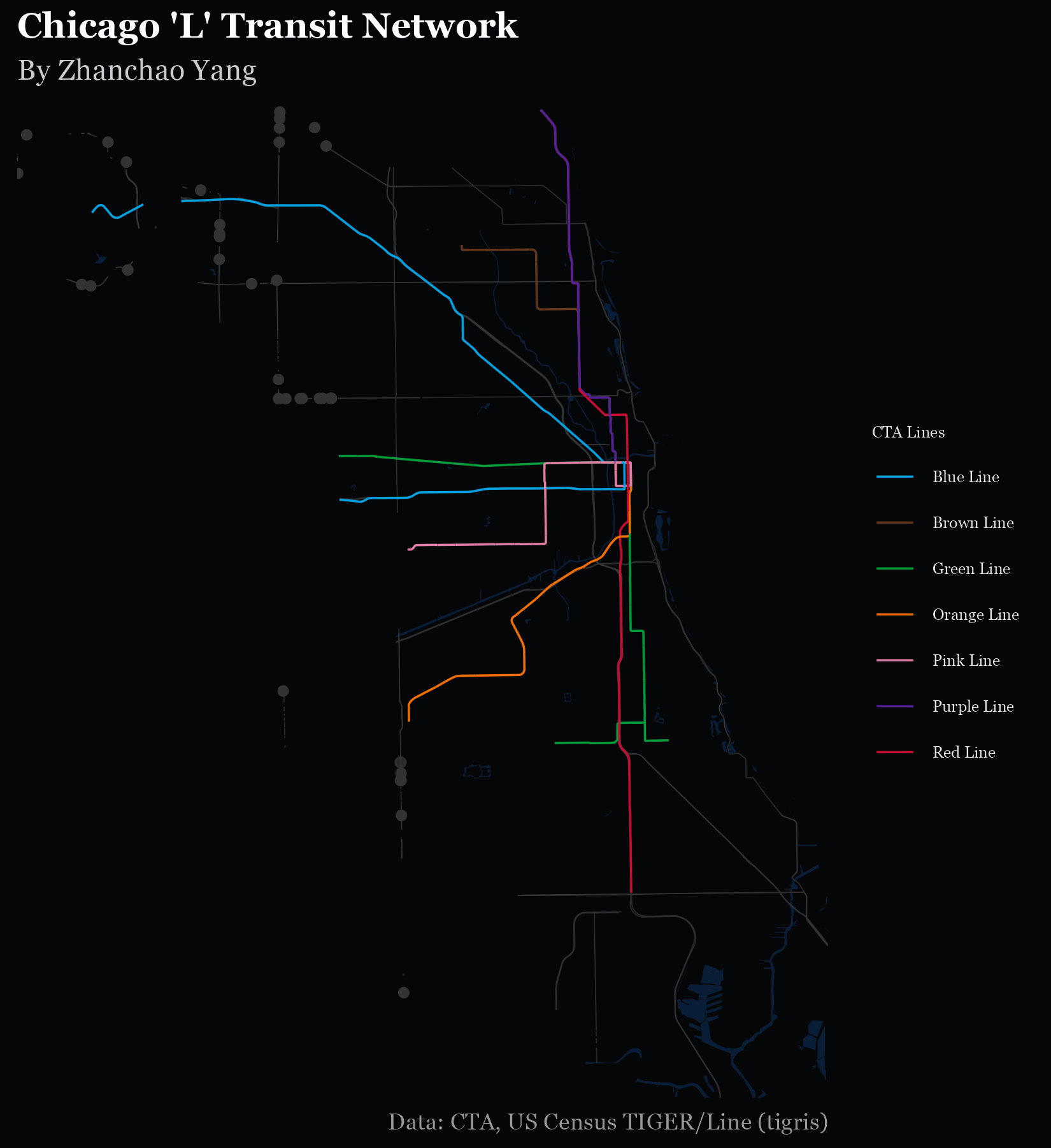 Day 26 Chicago 'L' Transit Network Map
